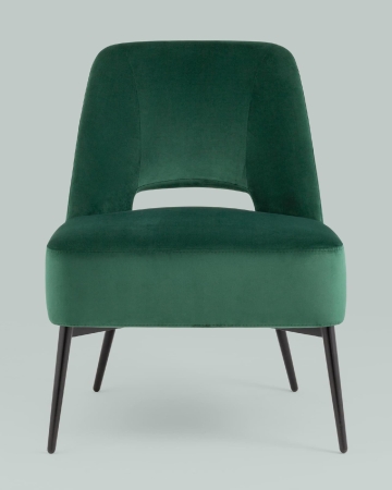 Кресло лаунж Бостон велюр зеленый