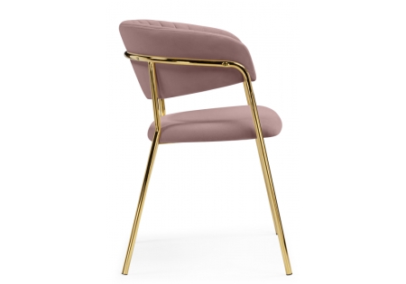 Стул на металлокаркасе Kamelia светло-фиолетовый, золотой