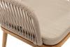 "Лион" стул плетеный из роупа, основание дуб, роуп бежевый круглый, ткань бежевая 035
