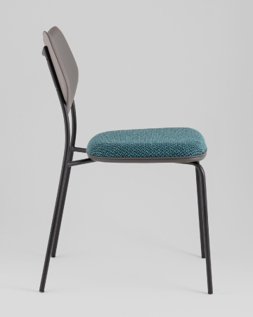 Стул обеденный Casey темно-бирюзовый с серой экокожей