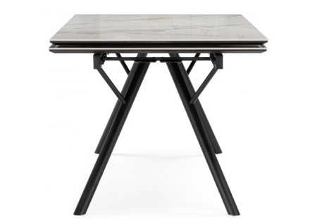 Керамический стол Ворен 180(240)x90 золото, черный кварц, черный