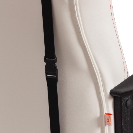 Кресло DRIVER экокожа и ткань, белый и красный