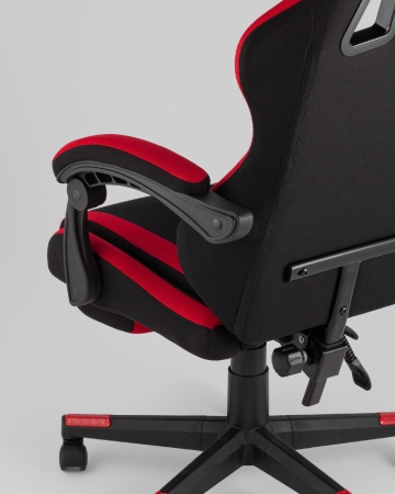 Кресло спортивное Prophet TopChairs с оттоманкой ткань черно-красный
