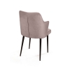 Стул с подлокотниками Hunt, бархат пепельно-бежевый, черный конус