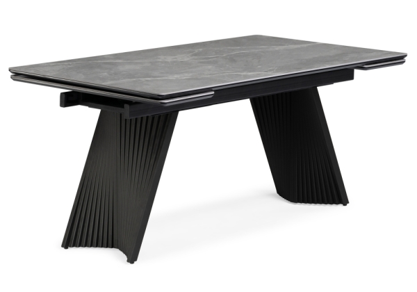 Керамический стол Вейв 160(220)х89 larka grey, черный