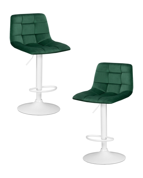 Набор 2 шт Стул барный TAILOR WHITE, зеленый велюр (MJ9-88)