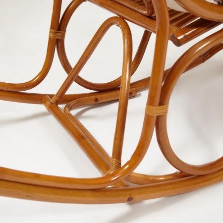 Кресло-качалка VIENNA (разборная) без подушки, ротанг top quality, 58x133x102 см, коньяк