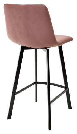 Полубарный стул CHILLI-QB SQUARE розовый #15 велюр, черный каркас (H=66cm)