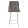 Стул полубарный на белых ножках Base букле серый MOSS 960 60см