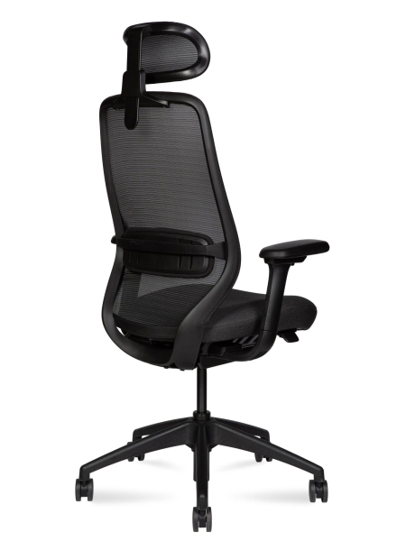 Кресло офисное Volta черный, ткань и пластик, мягкое сиденье, с подлокотниками