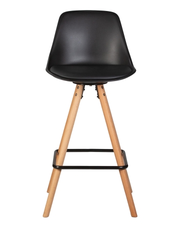 Набор 2 шт Стул полубарный RONNI, ножки светлый бук, черный (B-03)