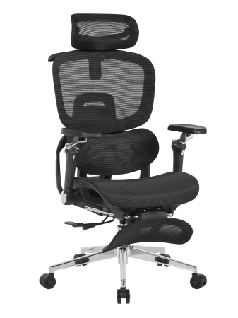 Кресло офисное TopChairs Prodigy с оттоманкой черный Кресло офисное TopChairs Prodigy с оттоманкой черный
