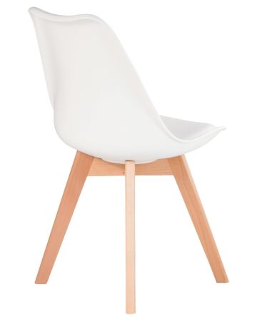 Стул обеденный JERRY SOFT ножки светлый бук, цвет сиденья белый W-02