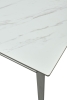 Стол CREMONA 160 KL-99 белый мрамор матовый итальянская керамика, черный каркас