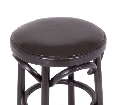 Деревянный табурет Венский  венге с мягким сиденьем из коричневой экокожи