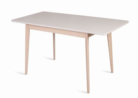 Раздвижной стол Рэй 120 белая эмаль с подстольем беленый дуб