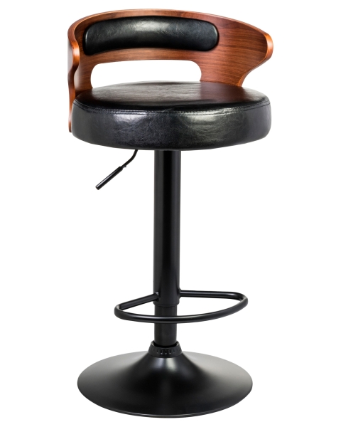 Набор 2 шт Стул барный FRED BLACK, коричневое дерево, черный