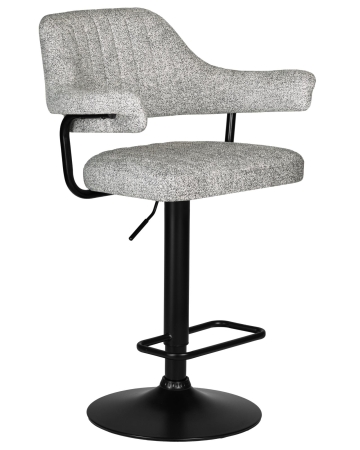 Набор 2 шт Стул барный CHARLY BLACK, светло-серый твид (LEO04)
