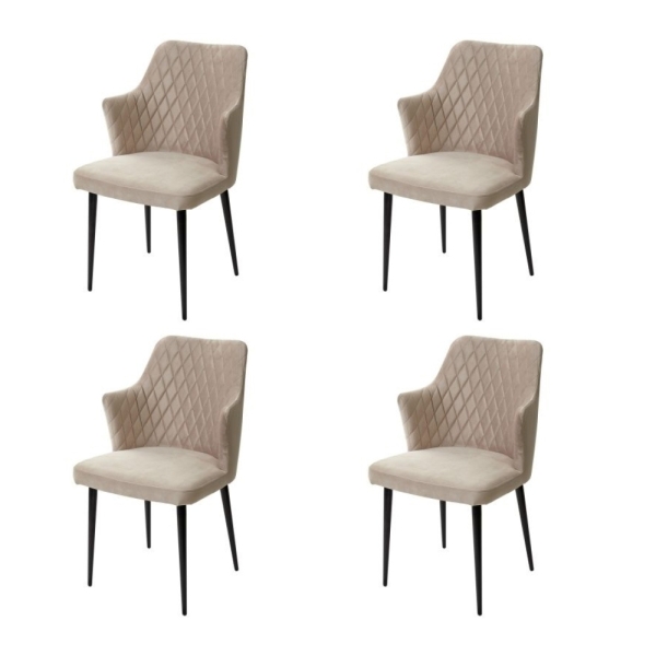 Стул HERMAN латте #25 велюр, черный каркас