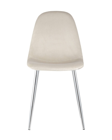 Стул Валенсия велюр кремовый хромированные ножки