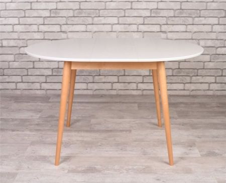 Стол Алиса-1000 белый, натуральный раздвижной