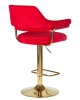 Стул барный CHARLY золотой, красный велюр MJ9-45
