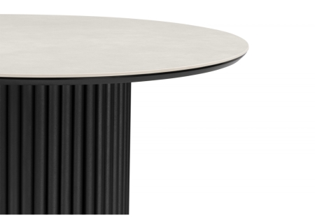 Керамический стол Барел 89 carmen light grey, черный