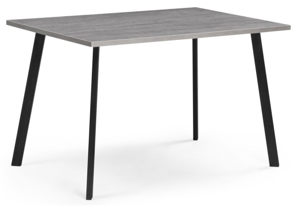 Стол деревянный Тринити Лофт 120х80х75 25 мм бетон, черный матовый