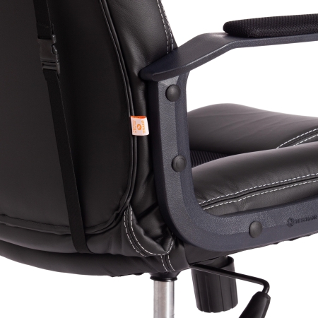 Кресло DRIVER (22) экокожа и ткань, черный и черный