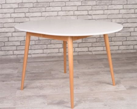 Стол Алиса-1000 белый, натуральный раздвижной