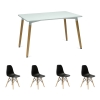 Стол Dix белый + 4 стула EAMES style черные