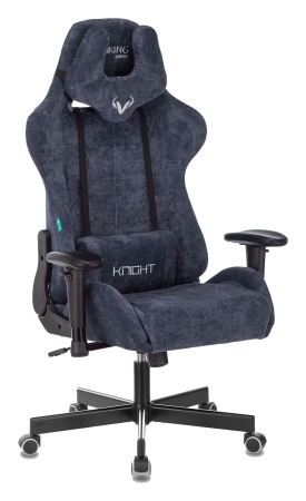 Кресло игровое Zombie VIKING KNIGHT Fabric синий Light-27 с подголов. крестовина металл