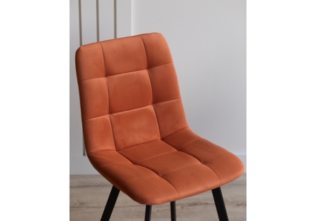 Стул на металлокаркасе Чилли терракотовый, черный