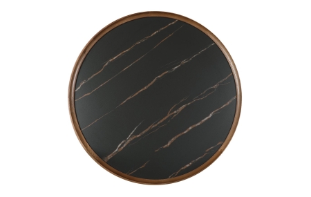 Стол журнальный CT6082 (D80) черная керамика/орех