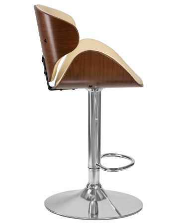 Набор 2 шт Стул барный KARTER, коричневое дерево, кремовый