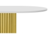 Стол деревянный Барон О 180 х 90 белая пленка шагрень, золотые ноги