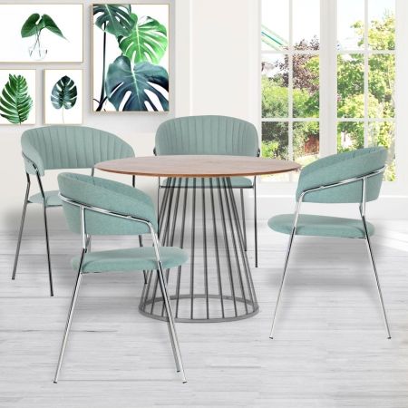 Стол Liverpool 110 см орех с хромированными ножками