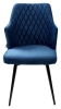 Стул HERMAN 360 градусов, синий #29 велюр, черный каркас