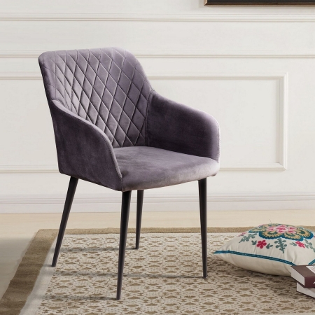 Стул с подлокотниками Robert бархат антрацит