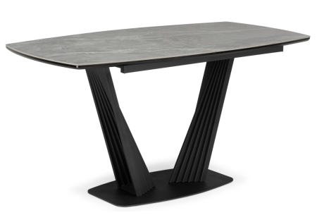 Керамический стол Вейл 140(180)х80 larka grey, черный