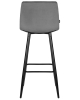 Стул барный NICOLE черные матовые ножки, темно-серый велюр 108-91