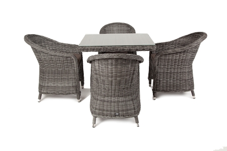 "Фредо" обеденная группа плетеная, цвет графит "Фредо" обеденная группа плетеная, цвет графит