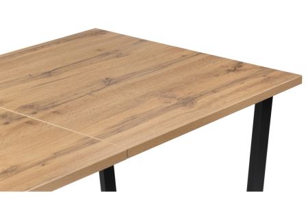 Стол деревянный Лота Лофт 140*25 мм дуб вотан, матовый черный