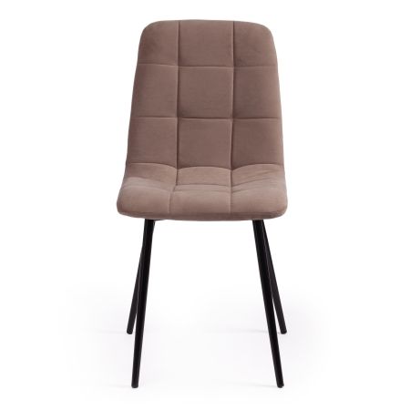 Стул CHILLY MAX велюр и металл, 45х59х88 см, серо-бежевый 08, черный