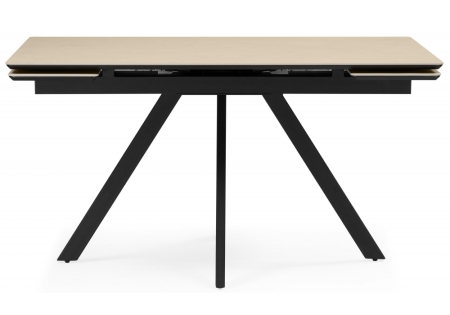 Керамический стол Вилли 140(200)х80 okara light yellow, черный