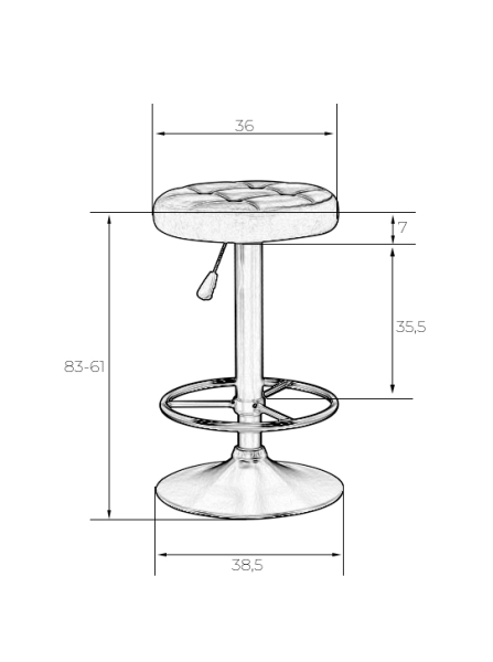 Набор 2 шт Табурет барный BRUNO BLACK, бордо велюр (MJ9-43)