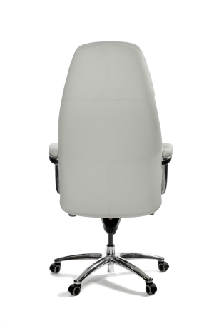 Кресло руководителя Porsche слоновая кость натуральная кожа с алюминиевой крестовиной