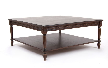 Стол журнальный "Луиджи-16" темный орех, патина темная 110х110хН45