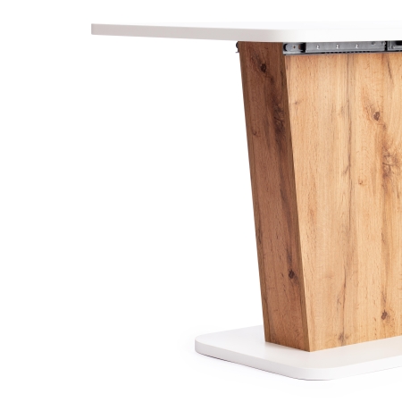 Стол обеденный GENT ЛДСП, 110-145x68,6x75,5 см, дуб вотан, белый