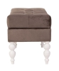 Банкетка Виктория коричневая с белыми ножками